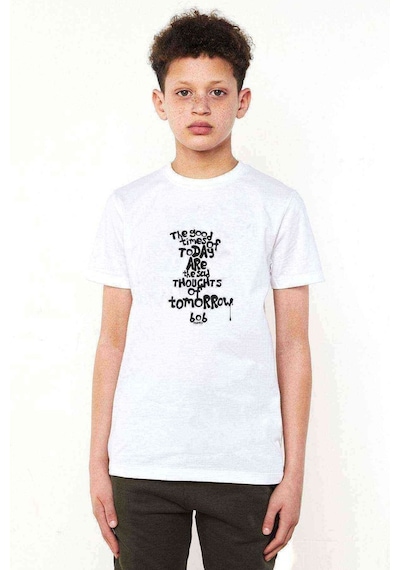 Qivi Bob Marley The Good Time Of Baskılı Unisex Çocuk Beyaz Tshirt