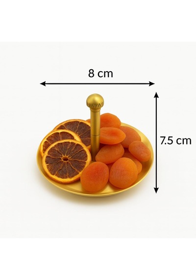 Verra Concept Dekoratif Sunumluk Tekli Kahve Yanı Lokumluk Makaronluk El Yapımı Pirinç Kahve Yanı Sarı 5 X 9 Diğer