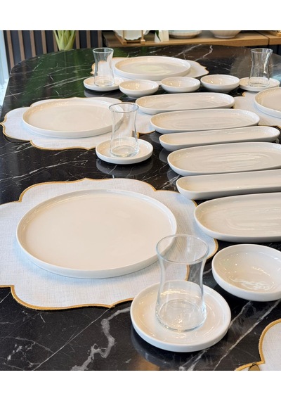 30 Parça Porselen Kahvaltı Takımı Bianca -5717 Beyaz