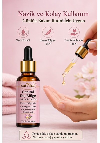 Safvital Genital Dış Bölge Konfor & Bakım Yağı İntim Bakım 20 ML