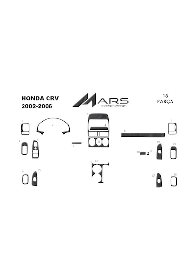 Honda Cr V Konsol Kaplama-torpido Kaplama 2002-2006 Karbon