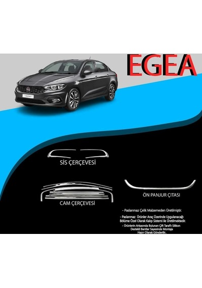 Fiat Egea Cam Çerçevesi-sis Çerçevesi-ön Panjur Çıtası Krom Set 2021 Model