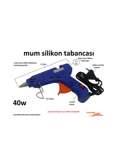Mum Silikon Tabancası 40w Sıcak Silikon Tabancası Büyük