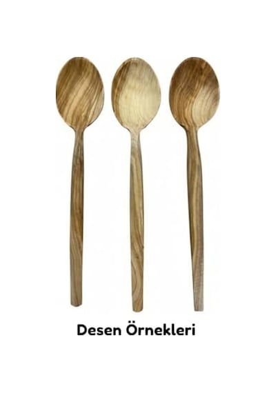 Doğal Zeytin Ağacı, El Yapımı Servis Kaşığı, 27 Cm, Ahşap, Kahverengi, Bpa Free, 1 Adet
