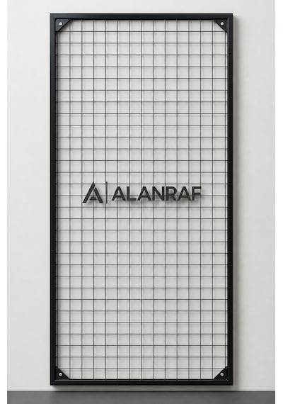 Sık Telli Tel Raf. Tel Pano Stand, Duvar Askılığı 60x150 Cm Siyah