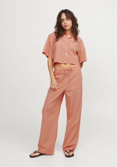 Jack & Jones Kadın Crop Keten Gömlek - Lulu 12231335 Peach Echo Bej