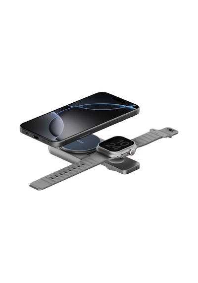 Magduo 2in1 Katlanabilir 15w Telefon Ve 2.5w Saat Masaüstü Hızlı Şarj Standı - Lacivert