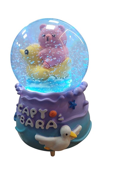 Capy Bara Jumbo En Büyük Boy Kar Küresi Püskürtme Motorlu Müzikli Işıklı Yılbaşı Hediyesi -