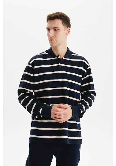 AR-MA Arma Erkek Regular Fit Çizgili %100 Pamuk Ringel Ottoman Kumaş Polo Yaka Ribanalı Sweatshirt K30554952502 Lacivert AR-MA Arma Erkek Regular Fit Çizgili %100 Pamuk Ringel Ottoman Kumaş Polo Yaka Ribanalı Sweatshirt K30554952502 Lacivert