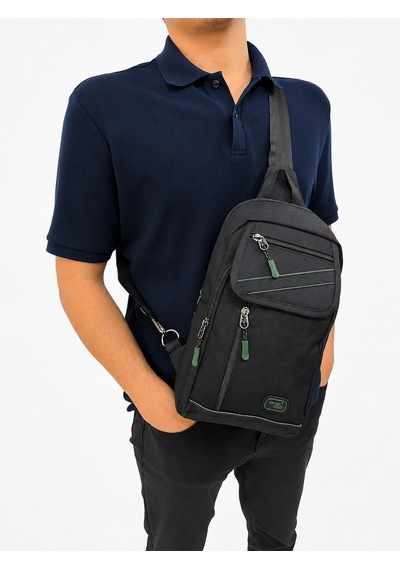 Sanmorris Seventeen Unisex Büyük Boy Hafif Ve Dayanıklı Çapraz Askılı Body Bag Siyah-haki
