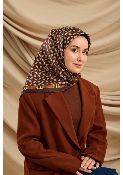 Silk Home Twill İpek Eşarp 11481-31 Acı Kahve, Taba, Vizon, Gri