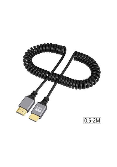 4414 Hdmi Spiral Yaylı Uzayabilen FullHd 4k 60Hz Uhd Kablo 2Metre