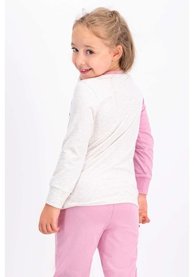 Bugs Bunny Lisanslı Kremmelanj Kız Çocuk Pijama Takımı 5274-24949 Krem Melanj