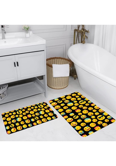 Rovigo Home Baskılı Kaymaz Taban 2 Li Banyo Paspas Takım Rvg5215-100X60-60X50 Çok Renkli