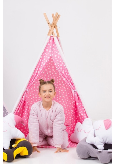 Cantoy Kız Erkek Çocuk Kalın Elyaf Dolgulu Premium Kalite 2.5 Tog Desenli Uyku Tulumu Pembe