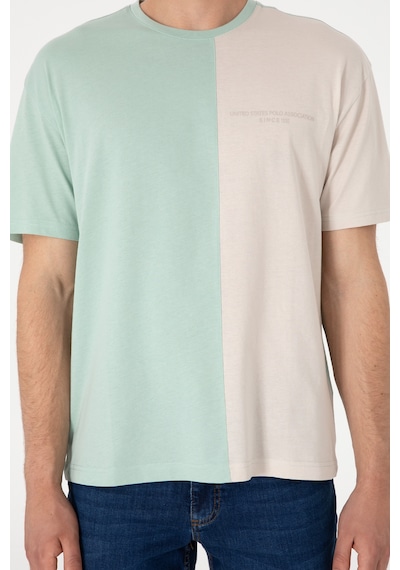 U.S. Polo Assn. Erkek Comfort Fit Bisiklet Yaka Su Yeşili Tişört 50306903-VR048