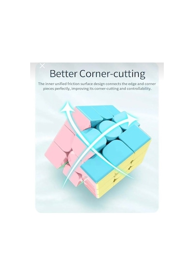Küp Zeka Küpü 3x3 Speed Cupe Hız Küpü, Pastel Renk Fidget Oyuncak Seyahat Akıl Ve Zeka Oyunu