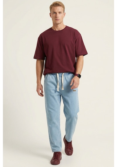 Erkek Rahat Kesim Baggy Jean Pantolon 30073 - Mavi