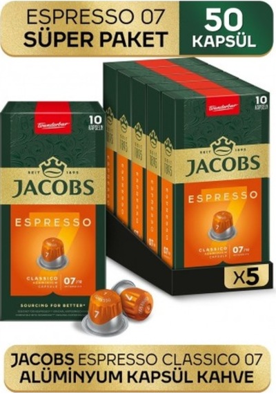 Jacobs Espresso 7 Classico Nespresso Uyumlu Kapsül Kahve 10lu X PKT.JACOBS.012 Kapsül Kahve