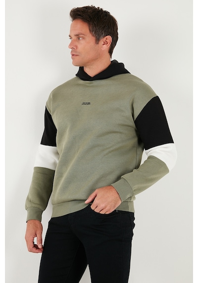 Buratti Pamuklu Relaxed Fit Kapüşonlu Içi Tüylü Yumuşak Şardonlu Erkek Sweat 5905299 Haki