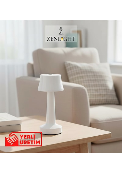 Zenlight Metal Dokunmatik Şarjlı Masa Lambası 320-6 Beyaz