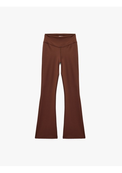Koton Yüksek Bel Dikiş Detaylı Slim Fit İspanyol Paça Spor Tayt Kahverengi 7wak40130nk Kahve Koton Yüksek Bel Dikiş Detaylı Slim Fit İspanyol Paça Spor Tayt Kahverengi 7wak40130nk Kahve