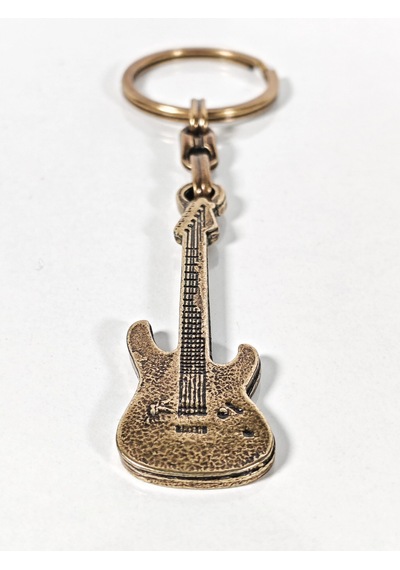 Antik Bronz Gitar Figürlü Metal Anahtarlık Müziğin Özgür Ruhu Ve Zamansız Stil Çok Renkli