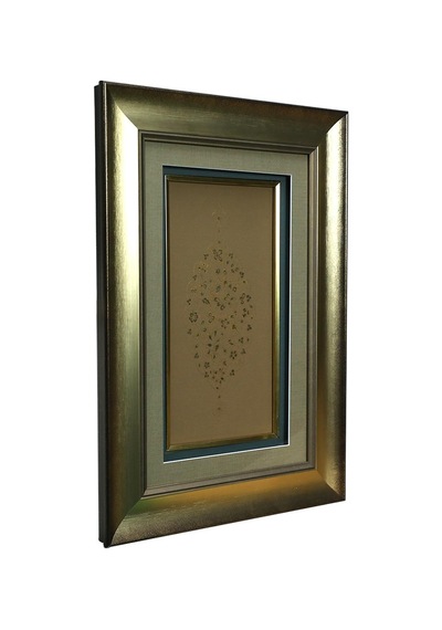 E38 El İşçiliği Halkar Tekniği Hatai Motifli Şemse Tezhip Tablo - 35 50 Cm - 6547