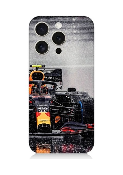 Apple Uyumlu iPhone 15 Pro Max Max Verstappen F1 Aracı Desenli Silikon Kılıf