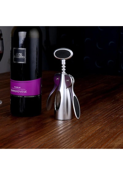 Mallart Premium Kanatlı Şarap Açacağı Tirbuşon, Siyah Metal Gövde, Ergonomik Tasarım Diğer