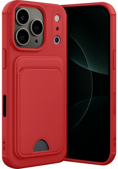 Apple, Uyumlu iPhone 17 Pro Kelvin Kartvizitli Silikon Kırmızı