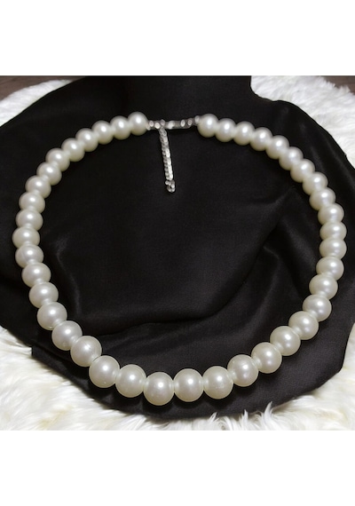 Klasik İnci Choker Kolye Beyaz