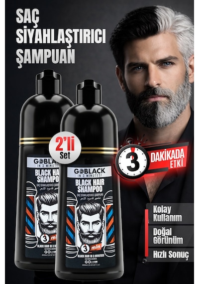 Saç Siyahlaştırıcı Şampuan 2 Li Avantajlı Paket 400ml. X 2 Adet