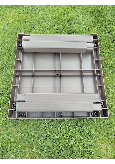 Evko Mobilya Rattan 90x90 Masa, Plastik Masa, Bahçe Balkon Teras Masası, Kare Masa, Dış Mekan Masası Acı Kahverengi