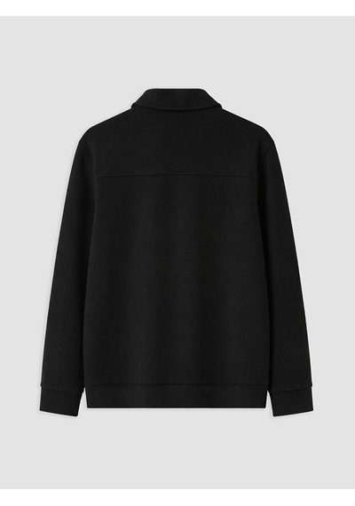 Lcwaıkıkı Classic Siyah Polo Yaka Erkek Fermuarlı Sweatshirt