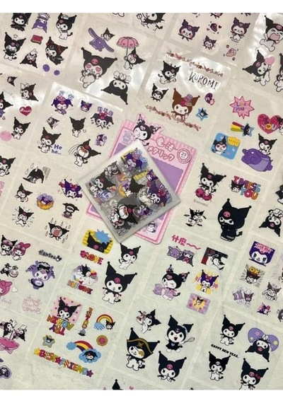 Sanrio Karakter Kuromi 25 Yaprak 160 Adet Pet Sticker Set Pembe Paket/su Geçirmez/etiket/çıkart 1