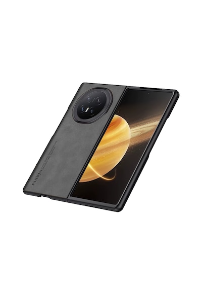 Microcase Honor Magic V6 İle Uyumlu Luxury Leather Series Deri Desenli Plastik Koruma Kılıf - Al8125 Gri