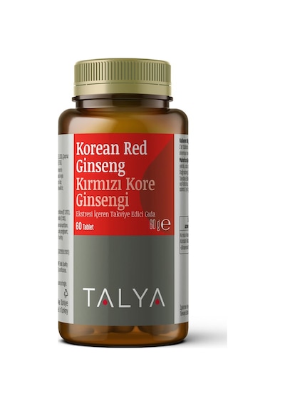 Talya  Korean Red Ginseng Kırmızı Kore Ginsengi Eki İçeren Takviye Edici Gıda 60 Tablet