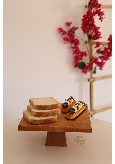 2 Li Tityos Küp Ayaklı 25x25 Cm Ve Piramit 25x25 Cm Ahşap Set