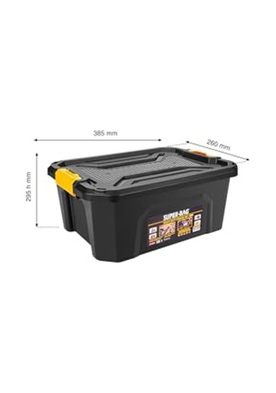 Ayrex Super Bag 20 L Kapaklı Plastik Saklama Kutusu, Çok Amaçlı Depolama Ve Düzenleme Kutusu, İstiflenebilir Dayan Genel