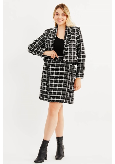 Myline Astarlı Blazer Tüvit Ceket Siyah