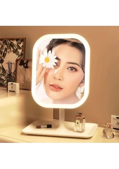 Ayarlamalı Işık Fonksiyonlu Usb Şarjlı Makyaj Aynası Açık Bej
