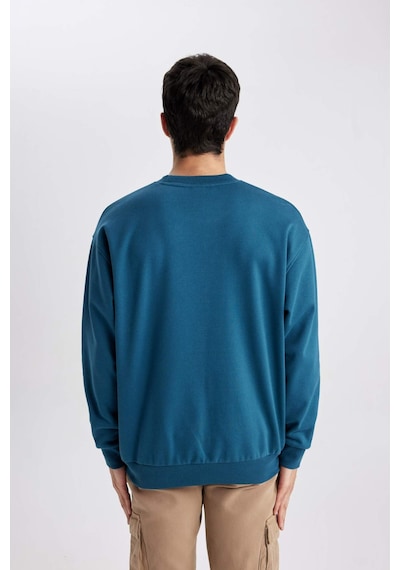 DeFacto Oversize Geniş Kalıp Bisiklet Yaka Basic Düz Sweatshirt T5139AZ24SPBE785