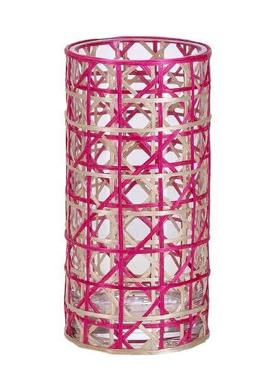 Paşabahçe Rattan Vazo, 25 Cm, Pembe Çok Renkli