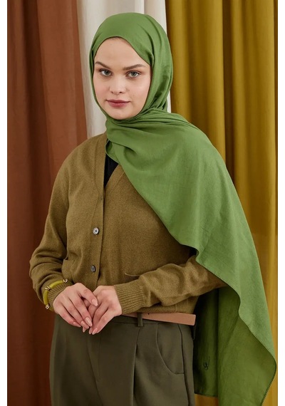 Moda Kaşmir Modal Şal Serisi - Haki İpeksi Yumuşaklık