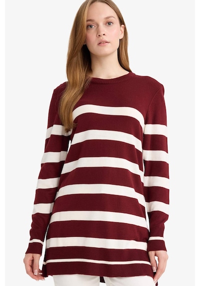 Defacto Regular Fit Bisiklet Yaka Çizgili Kazak Tunik C6031ax25wnbr281 Bordo-br281 Defacto Regular Fit Bisiklet Yaka Çizgili Kazak Tunik C6031ax25wnbr281 Bordo-br281