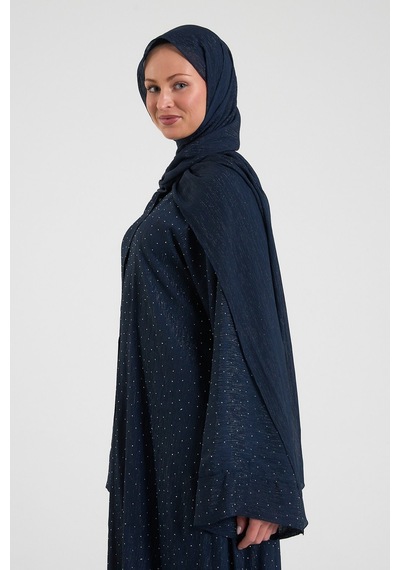 Şakika Shine Taşlı Abaya Ferace & Şal - Standart Beden & Farklı Boy Koyu Lacivert Şakika Shine Taşlı Abaya Ferace & Şal - Standart Beden & Farklı Boy Koyu Lacivert