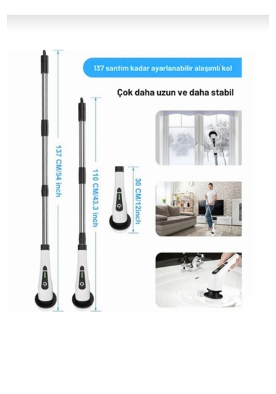 Safestore 9 İn 1 Elektrikli Temizleme Aleti Fırçası Elektrikli Sıkma Temizleme Scrubber 9 Farklı Başlık