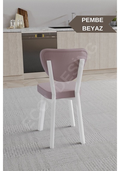 Faymend 1 Adet Elma Model Mutfak Sandalyesi Salon Sandalyesi Yemek Sandalyesi Cafe Restaurant Sandalyesi Pembe