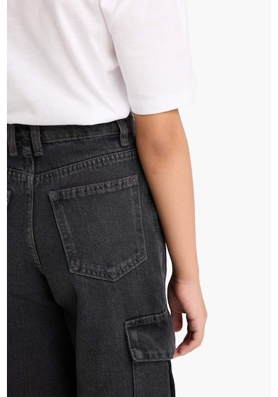 Defacto Kız Çocuk Wide Leg Kargo Geniş Paça Jean Pantolon E7323a825aunm36 Antrasit